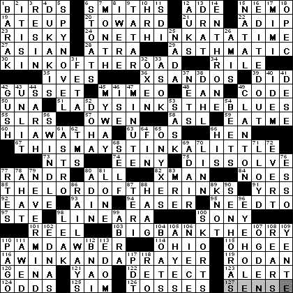 0605-11: New York Times Crossword Answers 5 Jun 11, Sunday