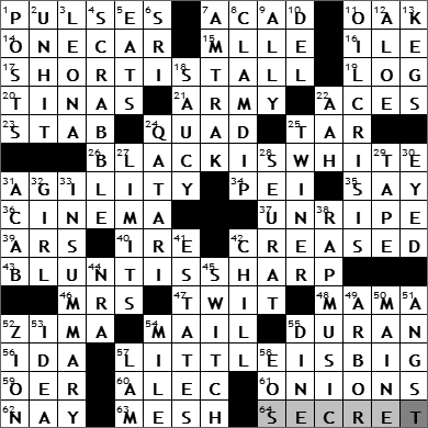0607-11: New York Times Crossword Answers 7 Jun 11, Tuesday