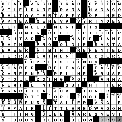 0612-11: New York Times Crossword Answers 12 Jun 11, Sunday