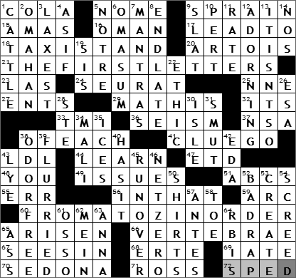 0622-11: New York Times Crossword Answers 22 Jun 11, Wednesday