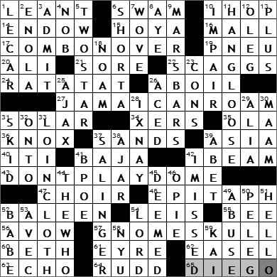0629-11: New York Times Crossword Answers 29 Jun 11, Wednesday