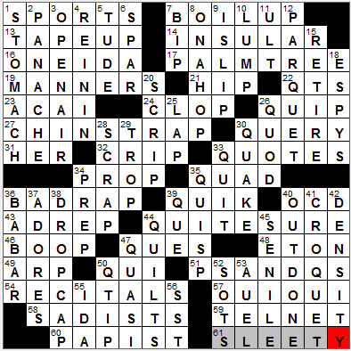 0714-11: New York Times Crossword Answers 14 Jul 11, Thursday
