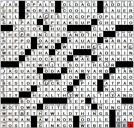 0717-11: New York Times Crossword Answers 17 Jul 11, Sunday