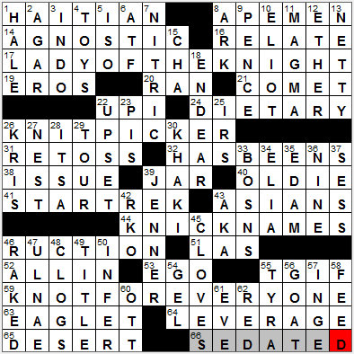 0719-11: New York Times Crossword Answers 19 Jul 11, Tuesday