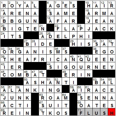 0720-11: New York Times Crossword Answers 20 Jul 11, Wednesday