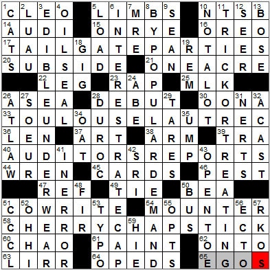 0729-11: New York Times Crossword Answers 29 Jul 11, Friday