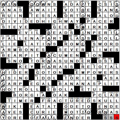 0731-11: New York Times Crossword Answers 31 Jul 11, Sunday