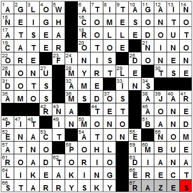0813-11: New York Times Crossword Answers 13 Aug 11, Saturday