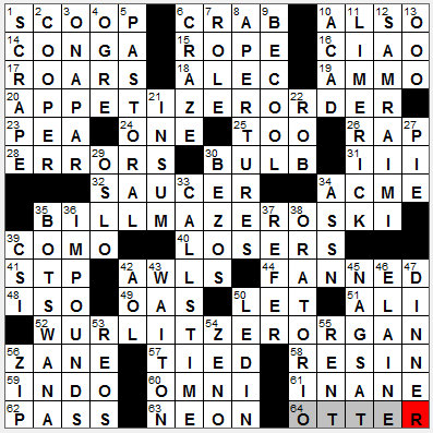0815-11: New York Times Crossword Answers 15 Aug 11, Monday