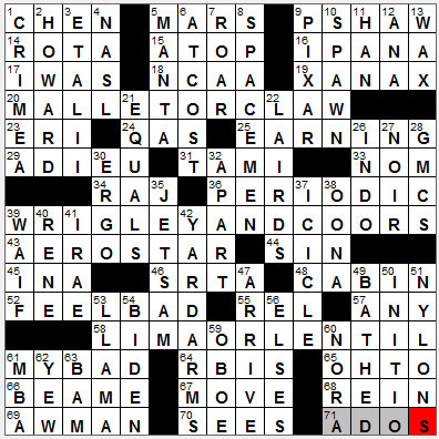 0817-11: New York Times Crossword Answers 17 Aug 11, Wednesday