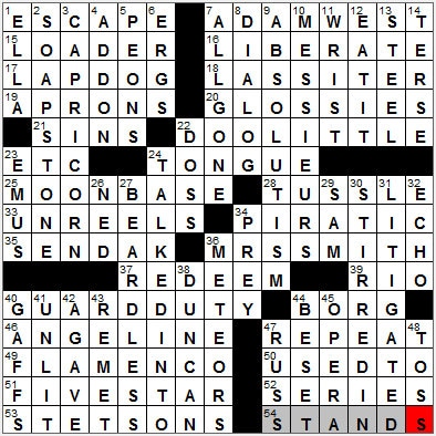 0819-11: New York Times Crossword Answers 19 Aug 11, Friday