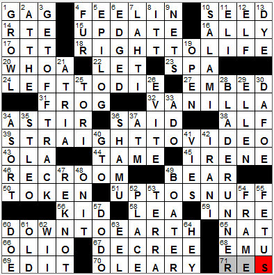 0822-11: New York Times Crossword Answers 22 Aug 11, Monday