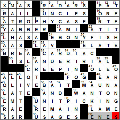 0824-11: New York Times Crossword Answers 24 Aug 11, Wednesday