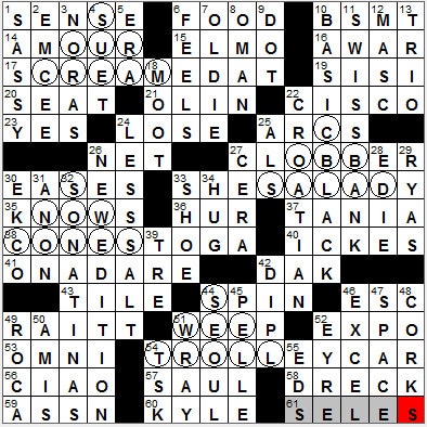 0825-11: New York Times Crossword Answers 25 Aug 11, Thursday