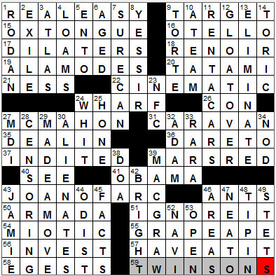 0826-11: New York Times Crossword Answers 26 Aug 11, Friday
