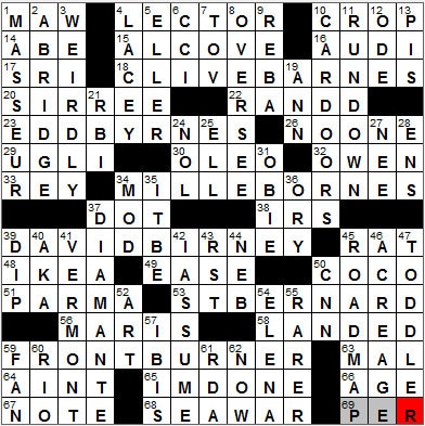 0830-11: New York Times Crossword Answers 30 Aug 11, Tuesday