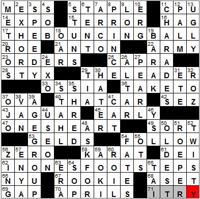 0907-11: New York Times Crossword Answers 7 Sep 11, Wednesday