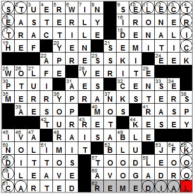 0908-11: New York Times Crossword Answers 8 Sep 11, Thursday