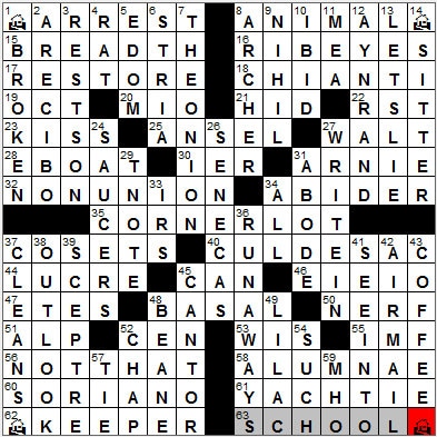 0915-11: New York Times Crossword Answers 15 Sep 11, Thursday