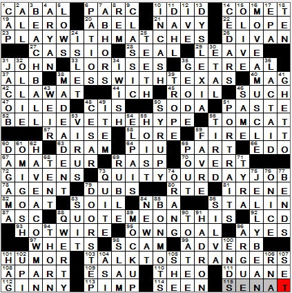 0918-11: New York Times Crossword Answers 18 Sep 11, Sunday