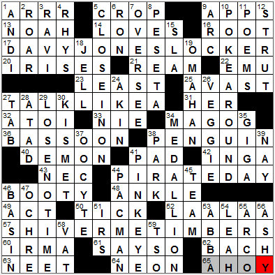 0919-11: New York Times Crossword Answers 19 Sep 11, Monday