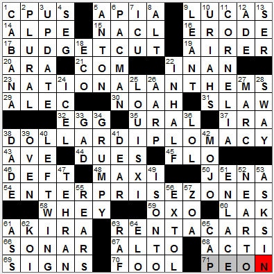 0920-11: New York Times Crossword Answers 20 Sep 11, Tuesday