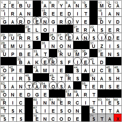 0921-11: New York Times Crossword Answers 21 Sep 11, Wednesday