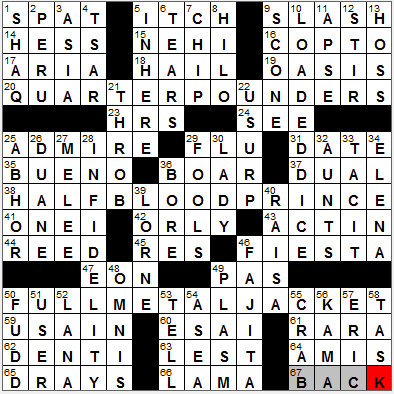 0926-11: New York Times Crossword Answers 26 Sep 11, Monday
