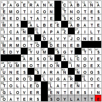 1001-11: New York Times Crossword Answers 1 Oct 11, Saturday