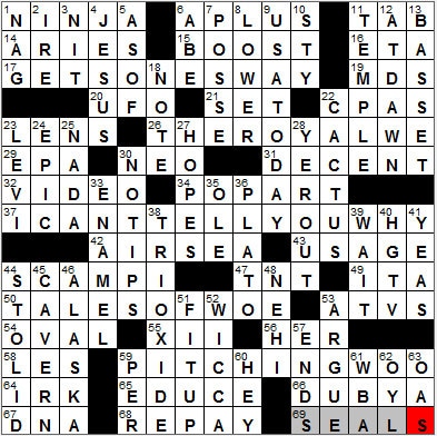 1003-11: New York Times Crossword Answers 3 Oct 11, Monday