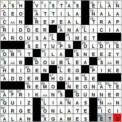 1005-11: New York Times Crossword Answers 5 Oct 11, Wednesday