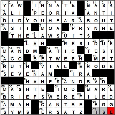 1006-11: New York Times Crossword Answers 6 Oct 11, Thursday
