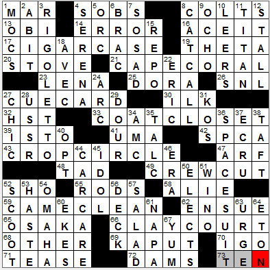 1010-11: New York Times Crossword Answers 10 Oct 11, Monday