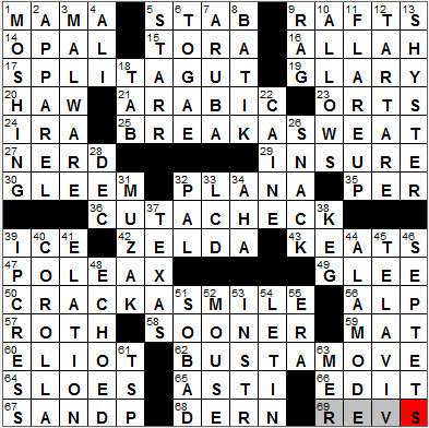 1012-11: New York Times Crossword Answers 12 Oct 11, Wednesday