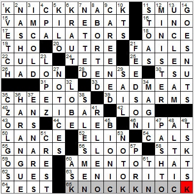 1015-11: New York Times Crossword Answers 15 Oct 11, Saturday