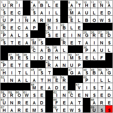 1019-11: New York Times Crossword Answers 19 Oct 11, Wednesday