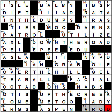 1024-11: New York Times Crossword Answers 24 Oct 11, Monday