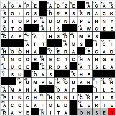 1026-11: New York Times Crossword Answers 26 Oct 11, Wednesday