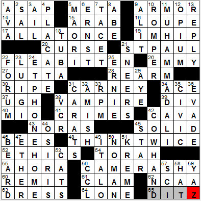1031-11: New York Times Crossword Answers 31 Oct 11, Monday