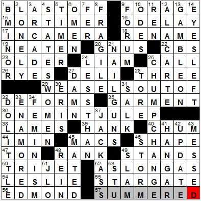 1104-11: New York Times Crossword Answers 4 Nov 11, Friday