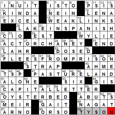 1110-11: New York Times Crossword Answers 10 Nov 11, Thursday
