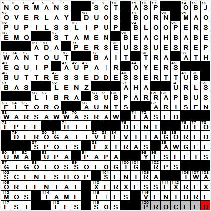 1113-11: New York Times Crossword Answers 13 Nov 11, Sunday