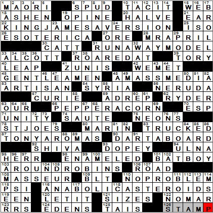 1218-11: New York Times Crossword Answers 18 Dec 11, Sunday