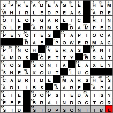 1224-11: New York Times Crossword Answers 24 Dec 11, Saturday