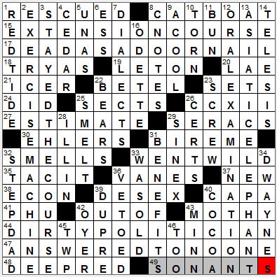 0107-12: New York Times Crossword Answers 7 Jan 12, Saturday