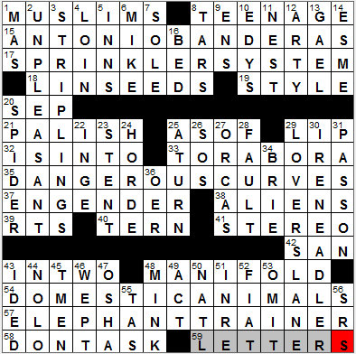 0113-12: New York Times Crossword Answers 13 Jan 12, Friday