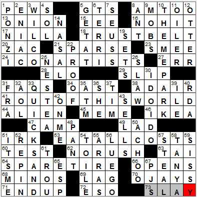 0118-12: New York Times Crossword Answers 18 Jan 12, Wednesday