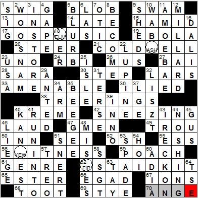 0125-12: New York Times Crossword Answers 25 Jan 12, Wednesday