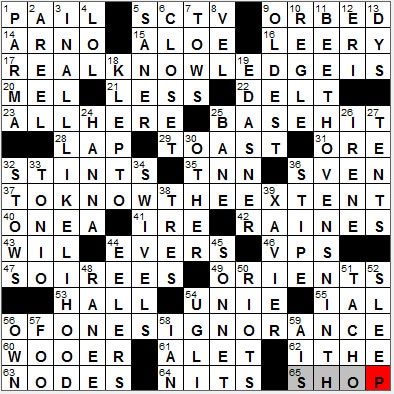 0202-12: New York Times Crossword Answers 2 Feb 12, Thursday