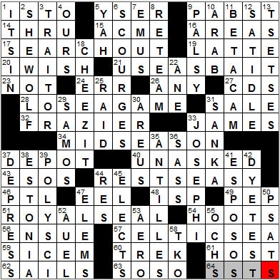 0209-12: New York Times Crossword Answers 9 Feb 12, Thursday